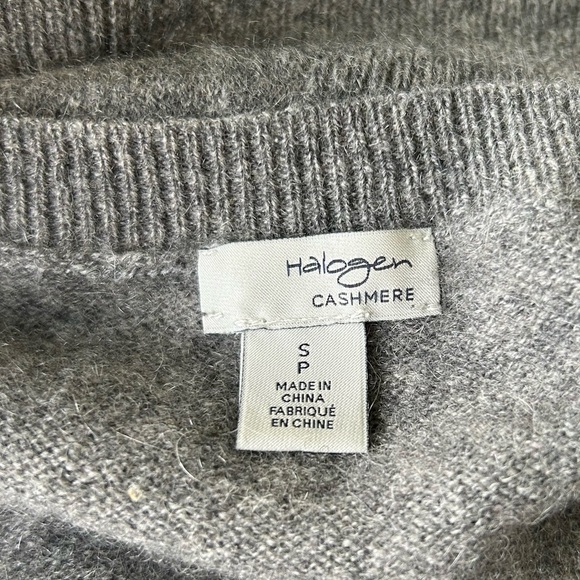 Halogen Cashmere Sweater Grey Rhinestones Excellent Size S - Picture 4 of 6